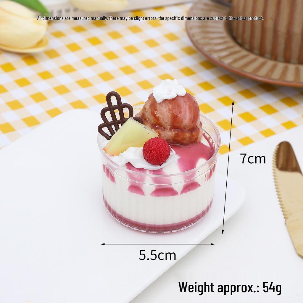 Miniature Cream Cake with Jam and Fruit Design Refrigerator Magnet