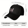 Pink Blue Butterfly Print Cotton Baseball Cap Unisex Adjustable Casual Golf Hat for Men Women
