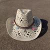 Cowboy hat men's women's cowboy straw hat monochrome felt hat men's and women's big brim outdoor beach knight hat