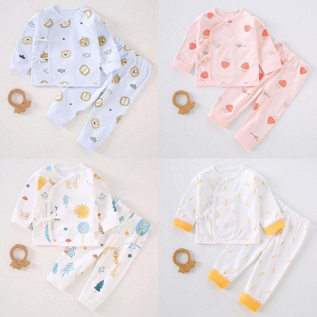 Newborn Baby Cotton Spring Autumn Bodysuit Set With Antibacterial Fabric For Infants