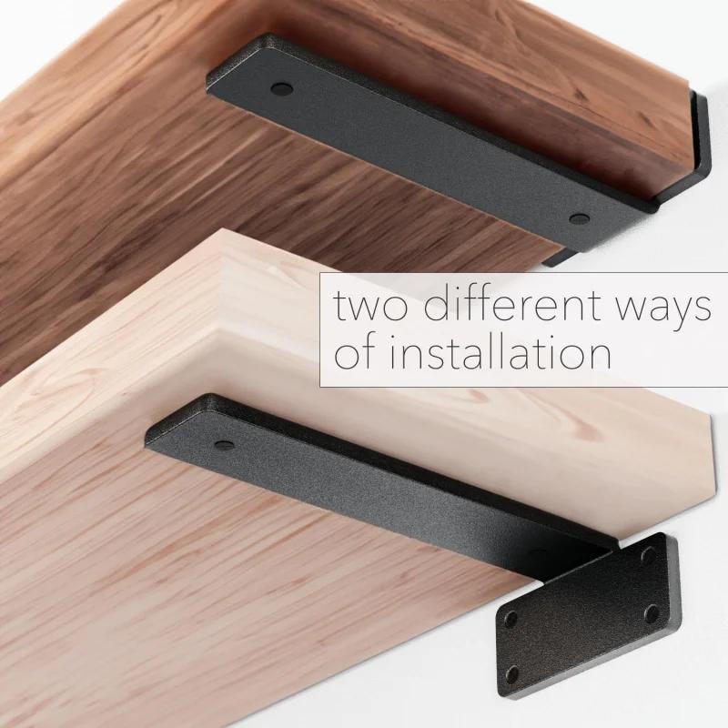 2Piece Shelf Bracket 30.48 Centimeter Floating Shelf Bracket 0.57 Heavy-Duty Hidden Shelf Bracket Iron Metal Support for Shelves