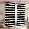2D flat printing 2pcs Curtain Scene Curtain Valentine's Day Hearts Stripes Digital Printed Polyester Drapes Holiday Decorations