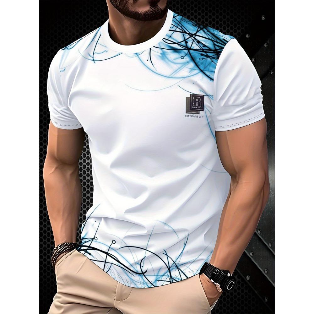 3D Digital Printing T-Shirt Teen Men's Short Sleeve Top Versatile Breathable