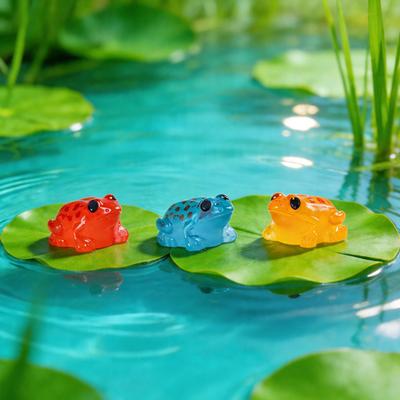 12 Stück Leuchtende Mini-Harz-Froschfiguren Kleine Leuchtende im Dunkeln Frosch-Miniaturfiguren für Mooslandschaft Feengarten