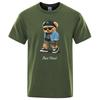 Summer Casual T Shirt Get Mad Bad Mood Walking Silent Teddy Bear Short Sleeve Mens T-shirt Hip Hop Tops Loose Oversized Men Tees
