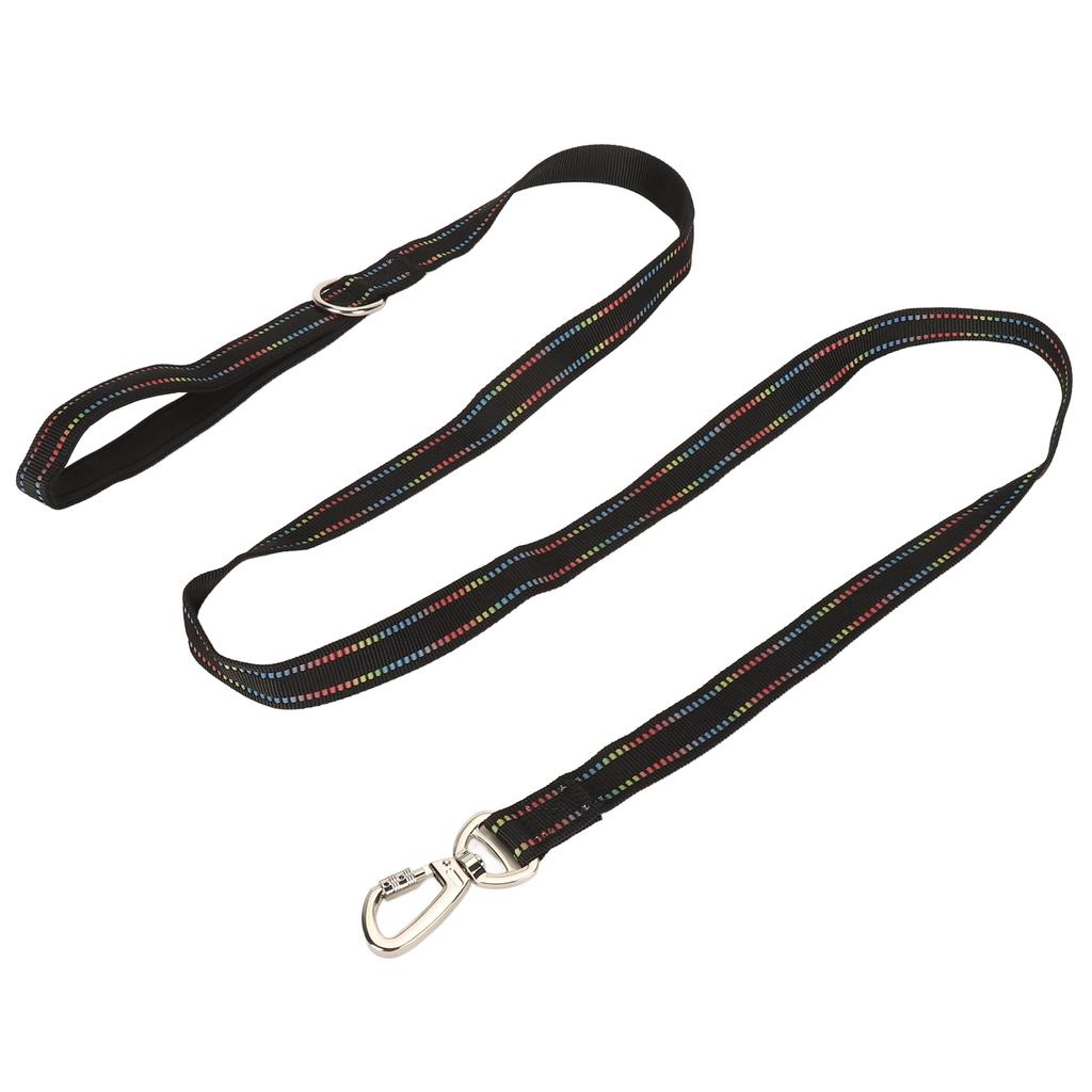 Pet Leash Fluorescent Dog Traction Rope Secure Locking Fabric Training Leash for Walking Shopping Ca