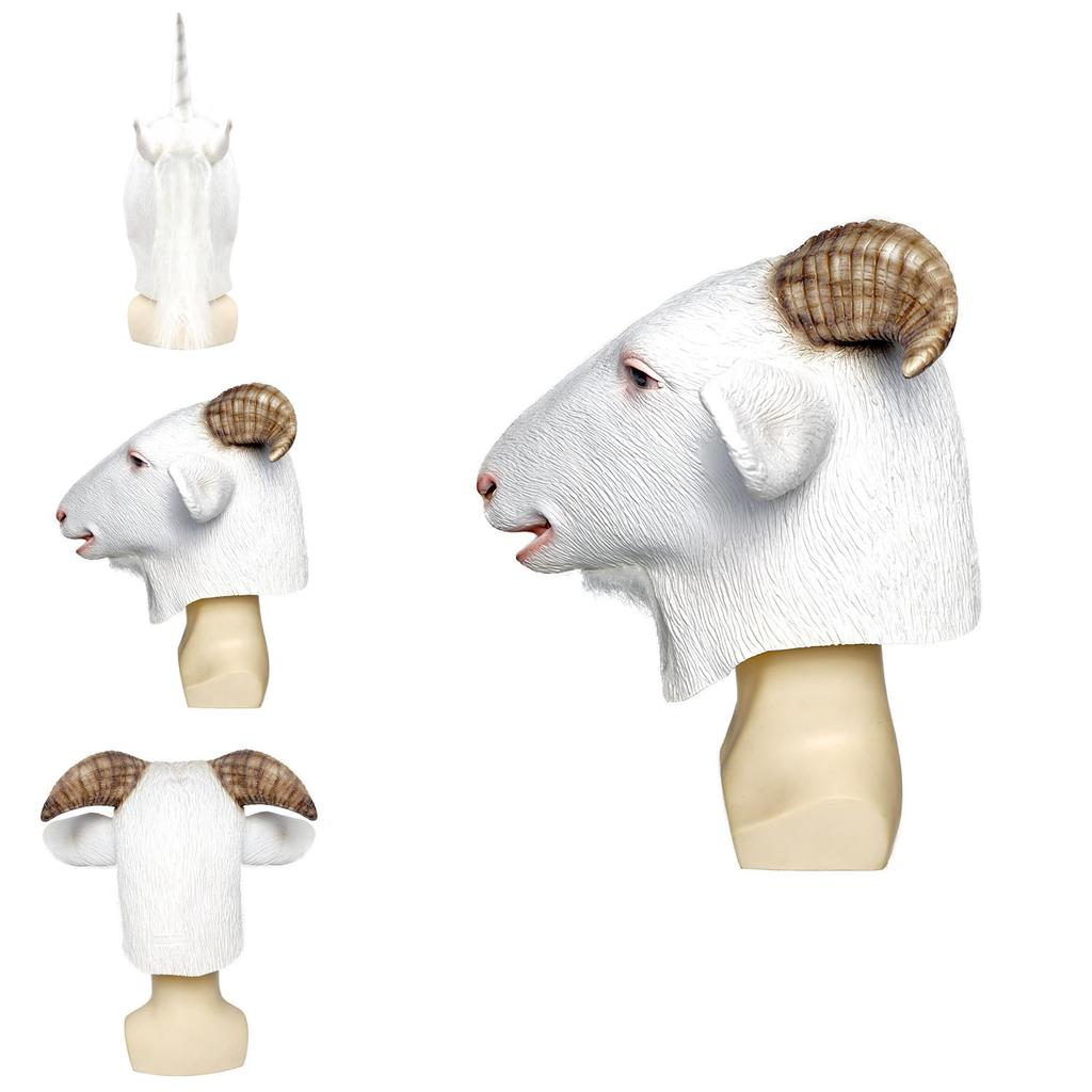 Animal Goat Latex Mask With Whimsical Design For Costume Parties And Holiday Events