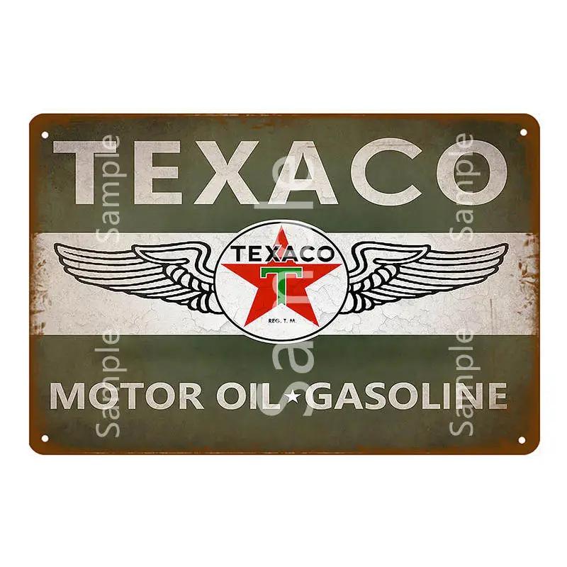 Vintage Gulf ESSO Mobil Racing Metal Tin Sign Wadhams Gasolines Motor Oil Garage Service Wall Decor Art Poster Wall Plaque YL055