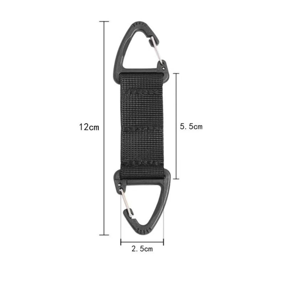 Double-headed Camping Carabiner Rotatable Backpack Key Hook Webbing Belt Buckle  Backpack