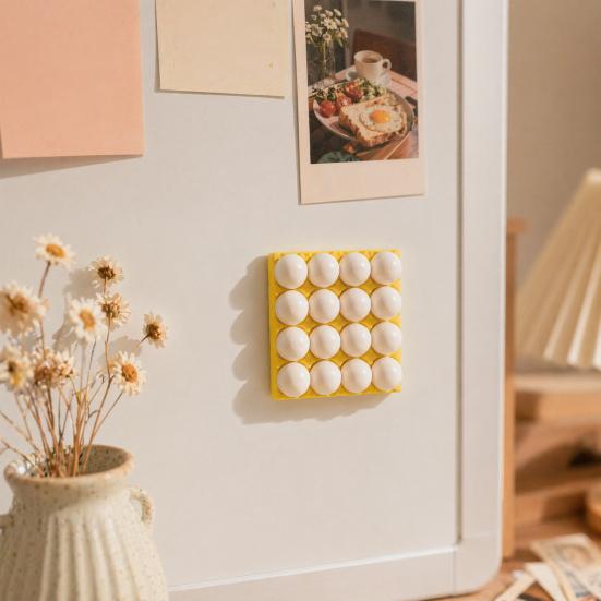 Yousheng 3D Egg Holder Refrigerator Magnet, Farmhouse Rustic Egg Tray Fridge Magnet, Decorative Magnet for Whiteboard Locker Fridge Door