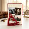Creative Heart Shaped 3D Printed Photo Stand Non-toxic Desktop Ornament Red Pink for Study Room Decor Gift for Students
