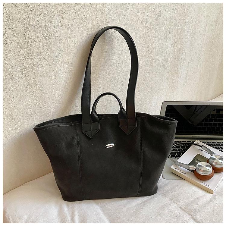

Large capacity simple tote large bag women s new casual texture commuter bag student shoulder bag for class