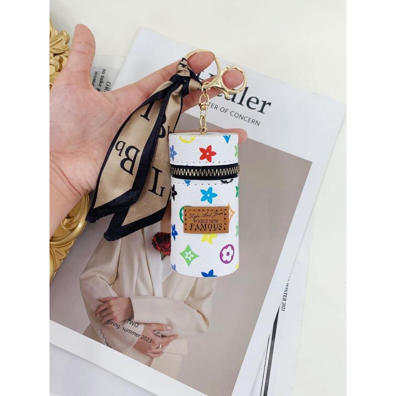 Portamonete Portachiavi Rotondo Mini Popolare: Borsa Porta Balsamo Labbra Busta Rossa