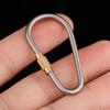Outdoor Camping Titanium Alloy Carabiner Brass Locking Hook with Loop for Keys Backpacks, and Simple D-Rings