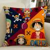 Federa Cuscino One Piece Stampa Personaggio Preferito Fan Anime Federa Decorativa per Camera da Letto Soggiorno e Appassionati di Anime