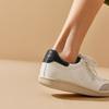 Mode BEAUTODAY Lässige Wildleder-Sneakers Damen Gemischte Farben Leder Ballerinas Schnürverschluss Damen Bequeme Schuhe Handgefertigt 29860