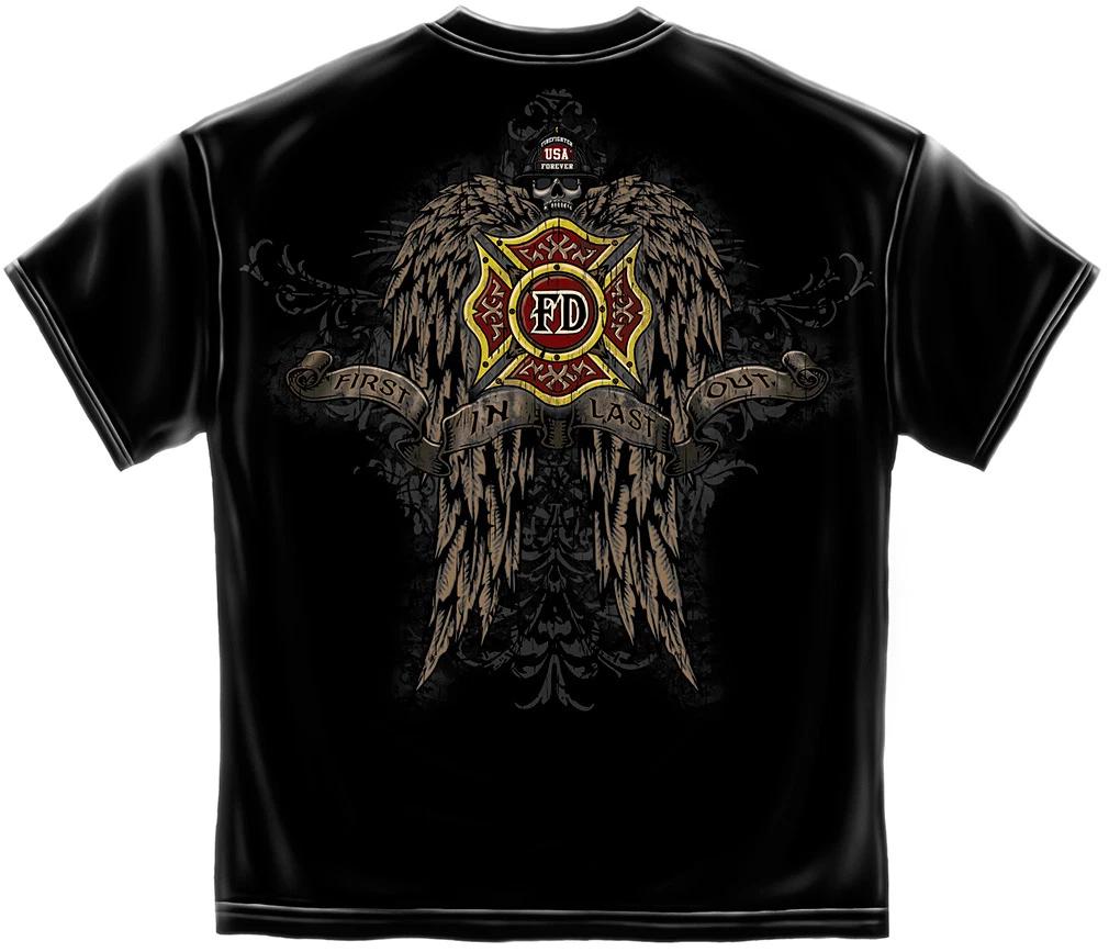 FIREFIGHTER SKULL WINGS - T-Shirt 2XL