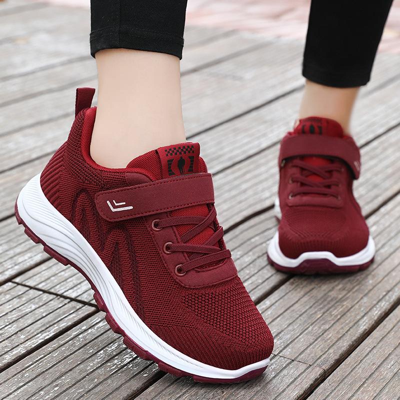 Shoes women's walking shoes middle-aged and elderly mother shoes Velcro casual shoes breathable and non-smelly feet mesh shoes versatile single shoes