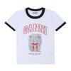 Ganni ConTrasT Ringer T shirT kiTTy Logo A1050030 151