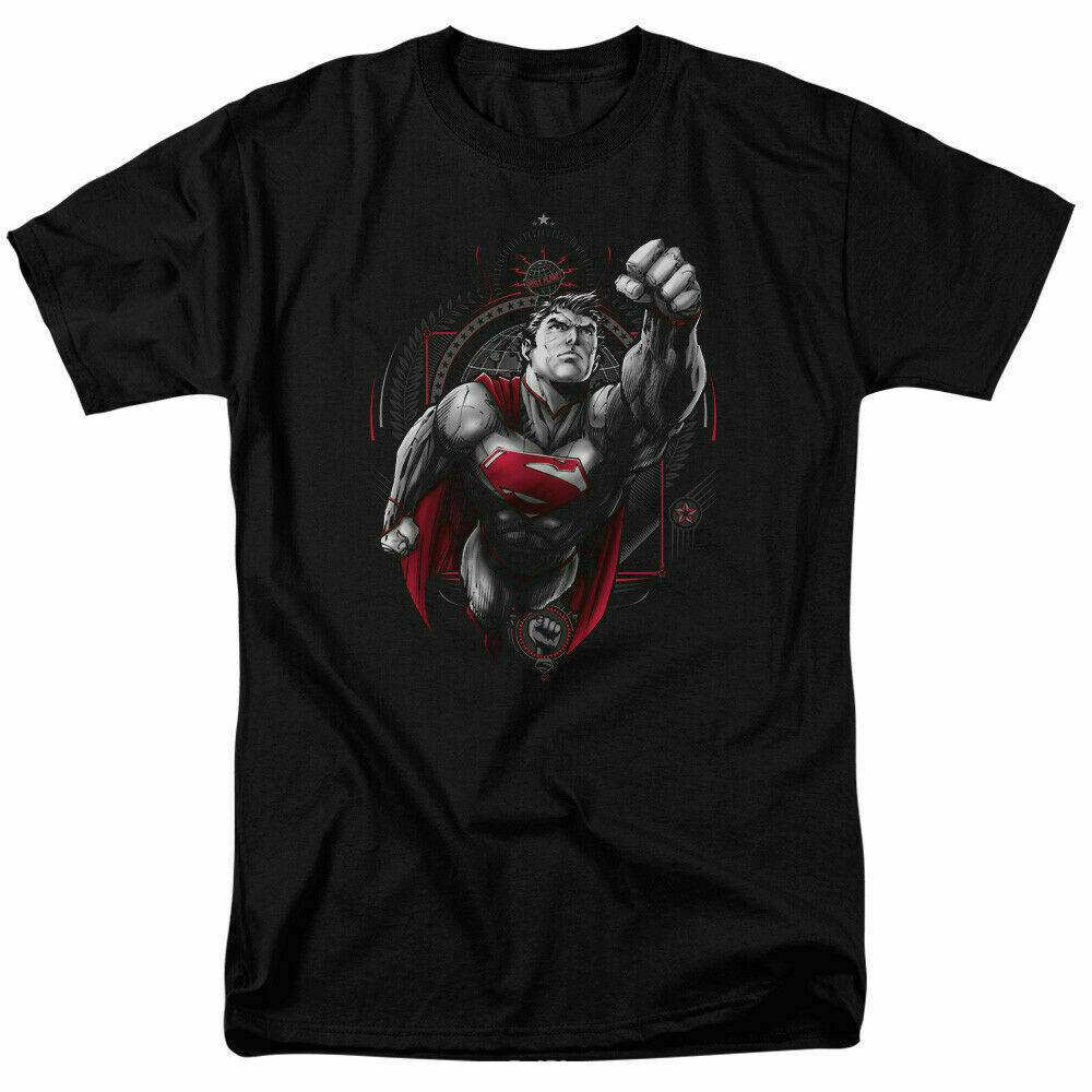 26 Superman Propaganda T Shirt Licensed Comic Book Movie Tee Black Unisex T-Shirt M