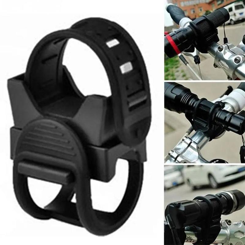 1Pc Bicycle Handlebar Light Holder 360 Degree Rotation Universal Bicycle Headlight Holder Flashlight Rack Bike Light Mount