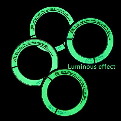 Car Stickers Luminous Alloy Car Ignition Switch Cover Auto Accessories Circle Light Decoration