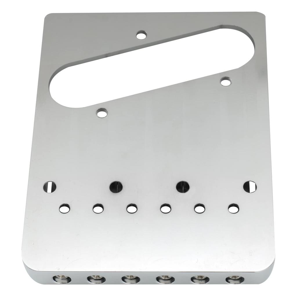 Musiclily Telecaster Guitar Bridge 10.8mm Brass 6-Way Saddle String-Through Body Chrome