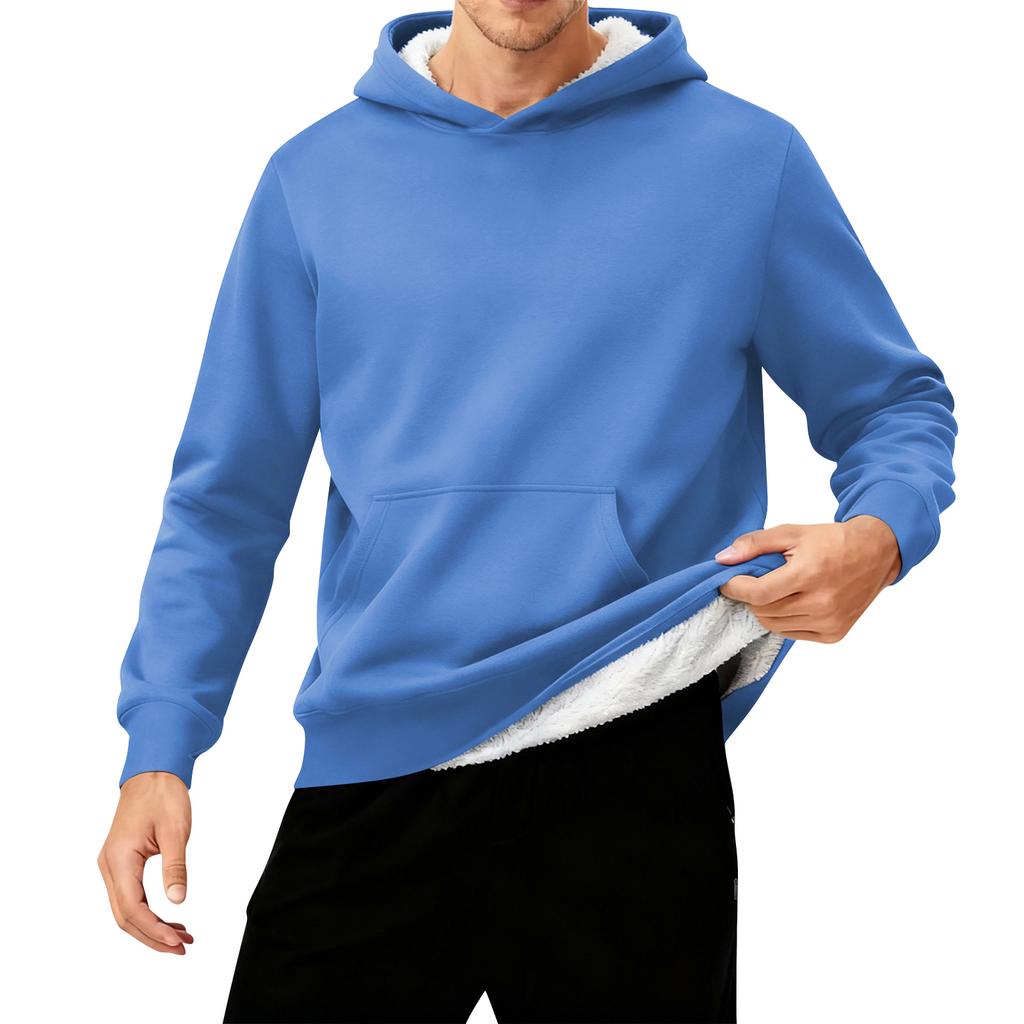 Men's Hooded Fleece-Lined Thick Warm Sweatshirt
