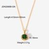 Fashion Trendy Gold Plated Stainless Steel Link Chain Necklace with Zircon Pendants for Women Party Occasions
