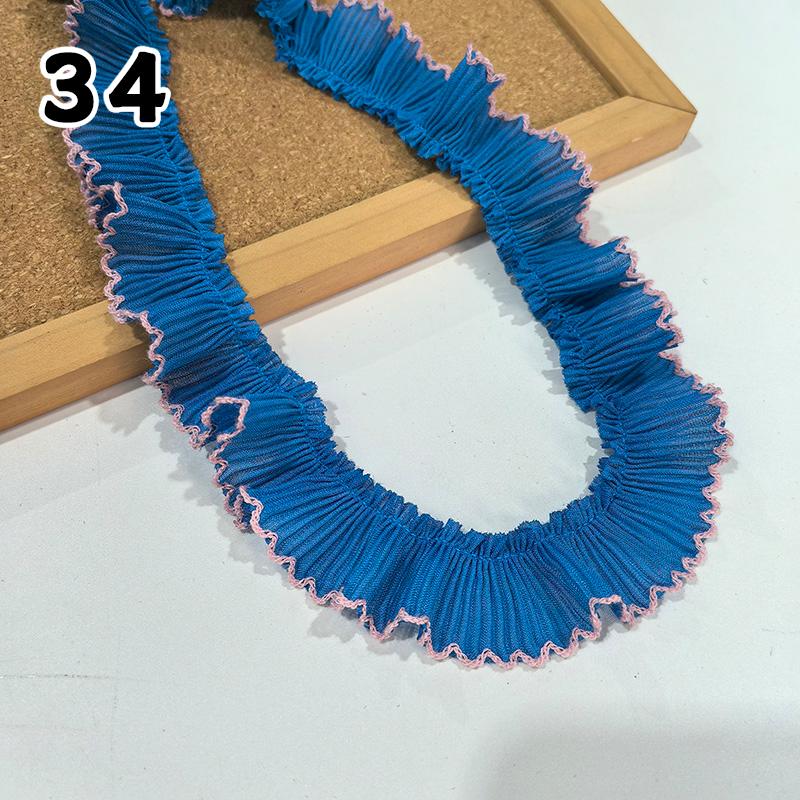 1M Lace Ribbon Sheer Chiffon Elastic Ruffle Ribbon Lace Trim for Dress Diy Apparel Sewing Fabric Wedding Party Accessories New