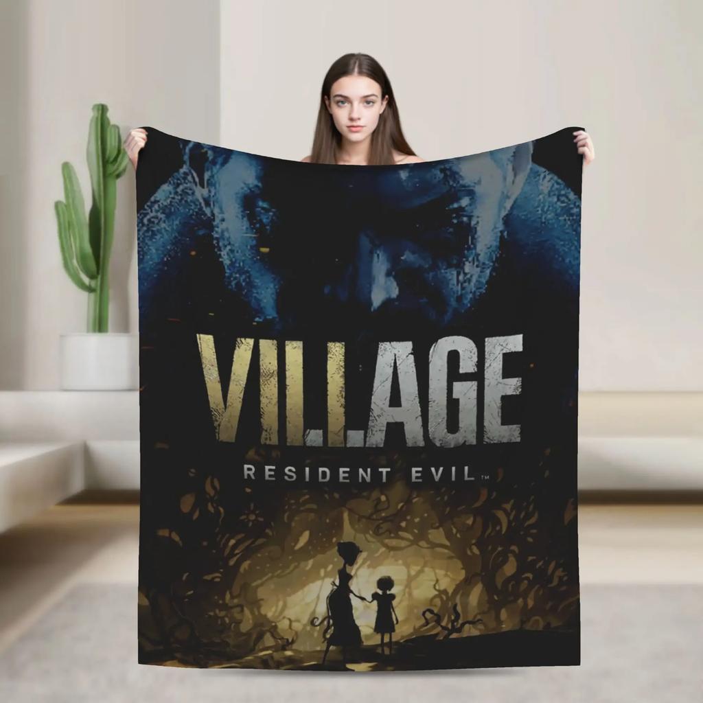 Resident Evil Village Fleece-Decke Warme Bettwäsche Überwurf für den Winter Heimdekoration Kinder Erwachsene Neuheit Tagesdecke