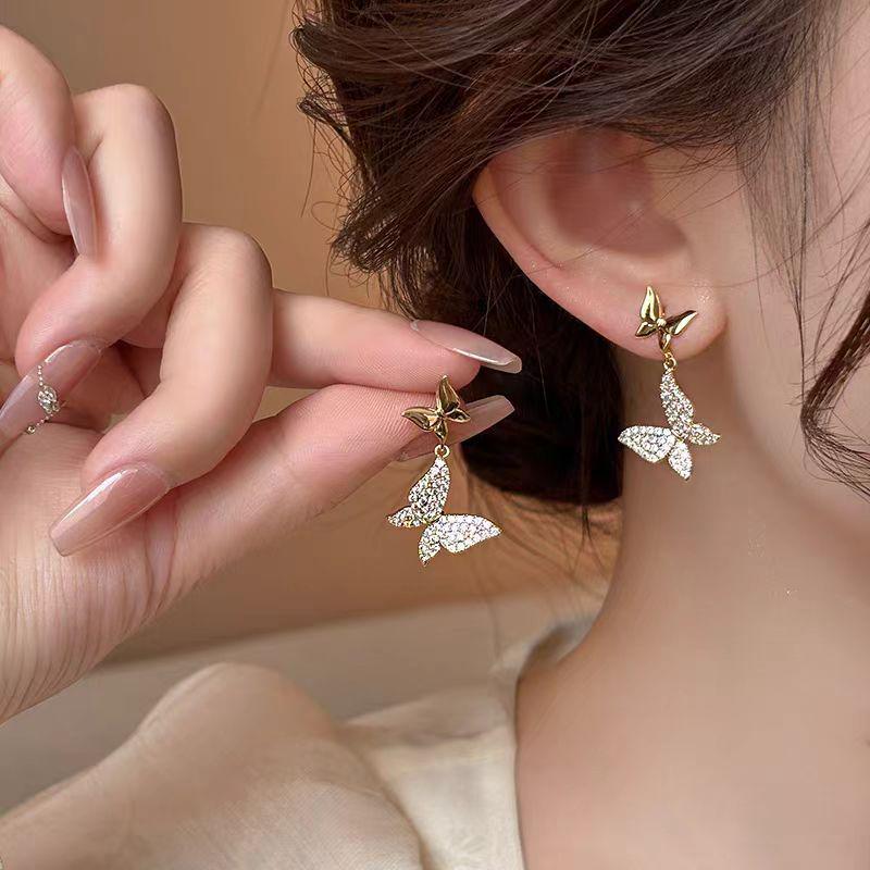 Versatile Luxury Butterfly Stud Earrings for Women - Elegant, Trendy & Exquisite Style.