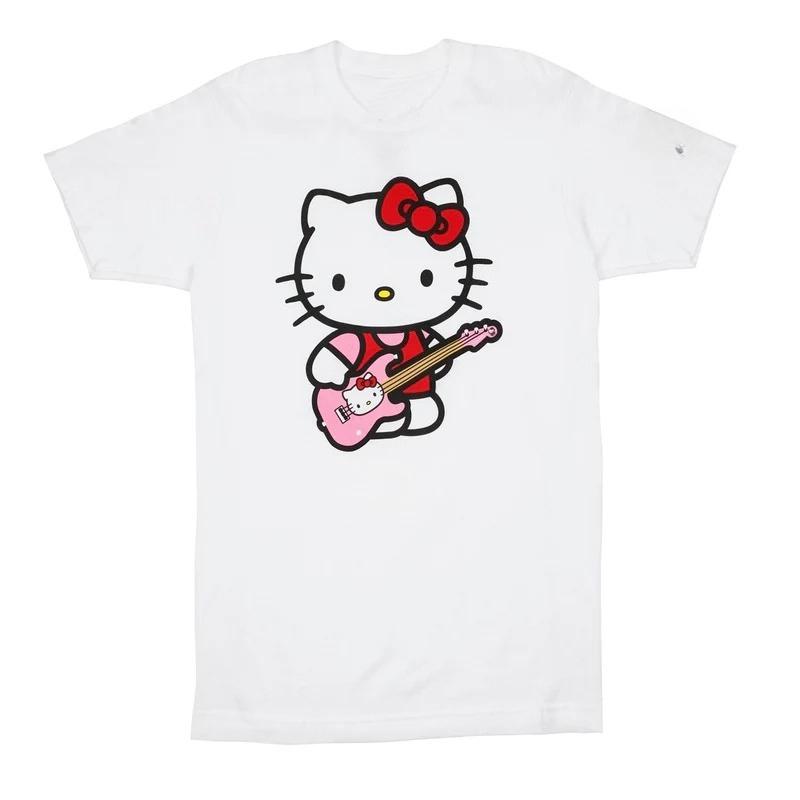 

2026 Summer Hello Kitty Laceprint Tshirt for Ladies Hiphop Style Comfortable and Casual Cotton Streetwear S