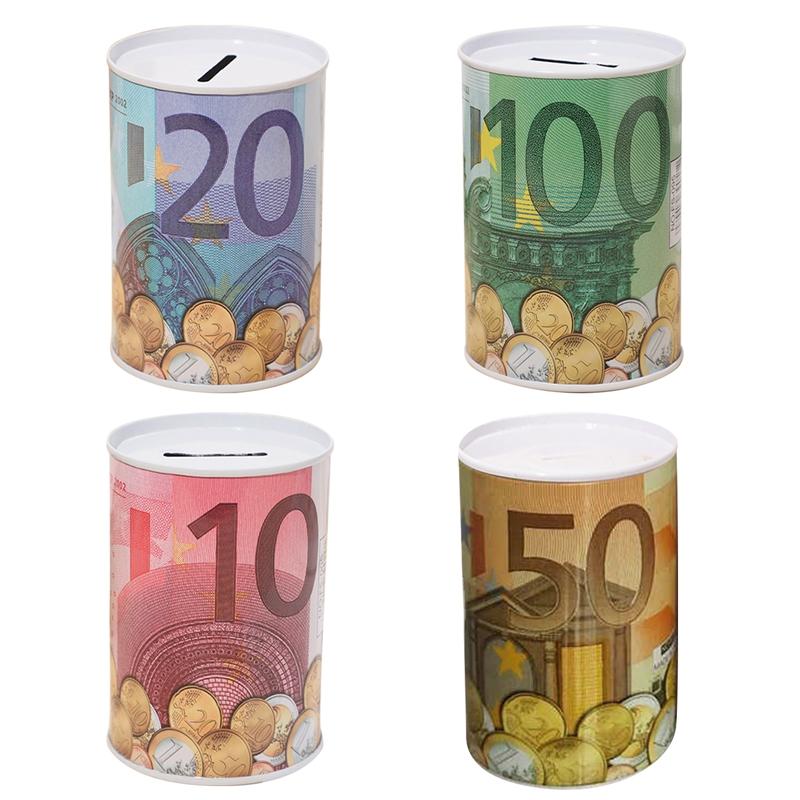 

1PC European American Style Dollar Pattern Iron Piggy Bank Creative Coin Money Storage Jars Home Office Decoration Children Gift
