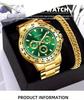 Mode Herren Edelstahl Uhren Luxus Gold Quarz Armbanduhr Kalender Uhr Männer Business Casual Uhr Armband