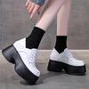 Women Punk Shoes 10 CM Platform Oxfords Elevator Shoes Fashion Chunky Mary Janes Comfortable Casual Outdoor Female Loafers 34-39
