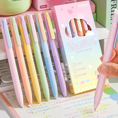 6 Τεμάχια Στυλό Gel με Μηχανισμό 0,5mm Διάφορα Χρώματα Μελάνης Λεπτή Μύτη Αισθητικά Στυλό για Ημερολόγιο, Χρωμάτισμα, Σχέδιο