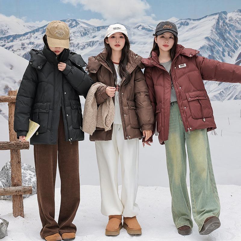 Down Cotton-padded Clothes Winter New Thickened Cotton-padded Clothes Student Loose Short Outer Coat Women