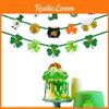Cheerful Irish Celebration Garland With Felt Shamrock And Gold Coin Hat For Diy Decor