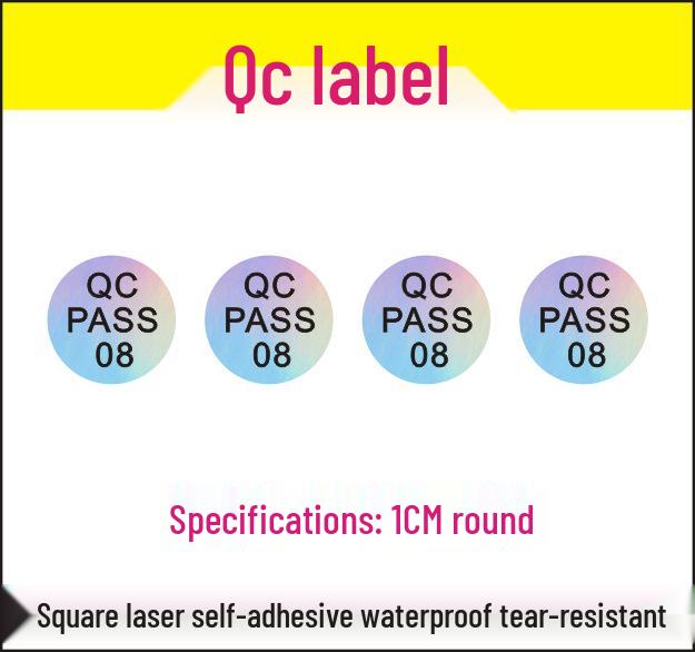 Round Waterproof Laser QC PASS Color-Changing Label - Self-Adhesive Quality Control/Inspection Sticker