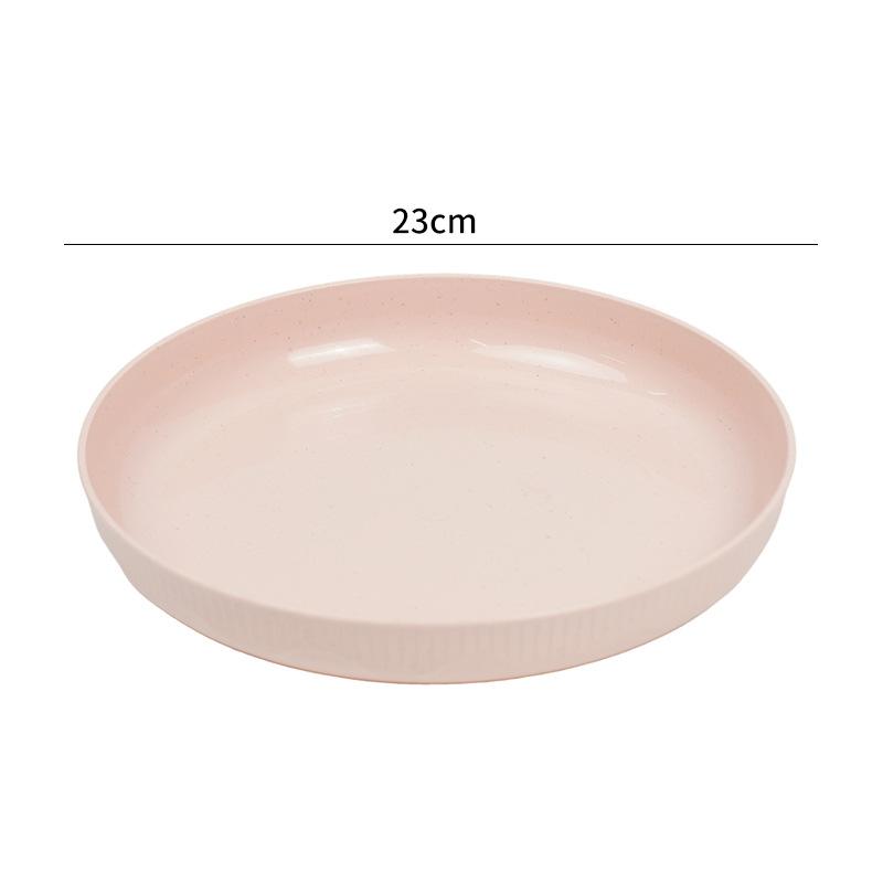 23cm Wheat Straw Plate 8-color Plate Wheat Straw Hotel Vegetable Fruit Plate Stackable Unbreakable Reusable BPA Free Tableware