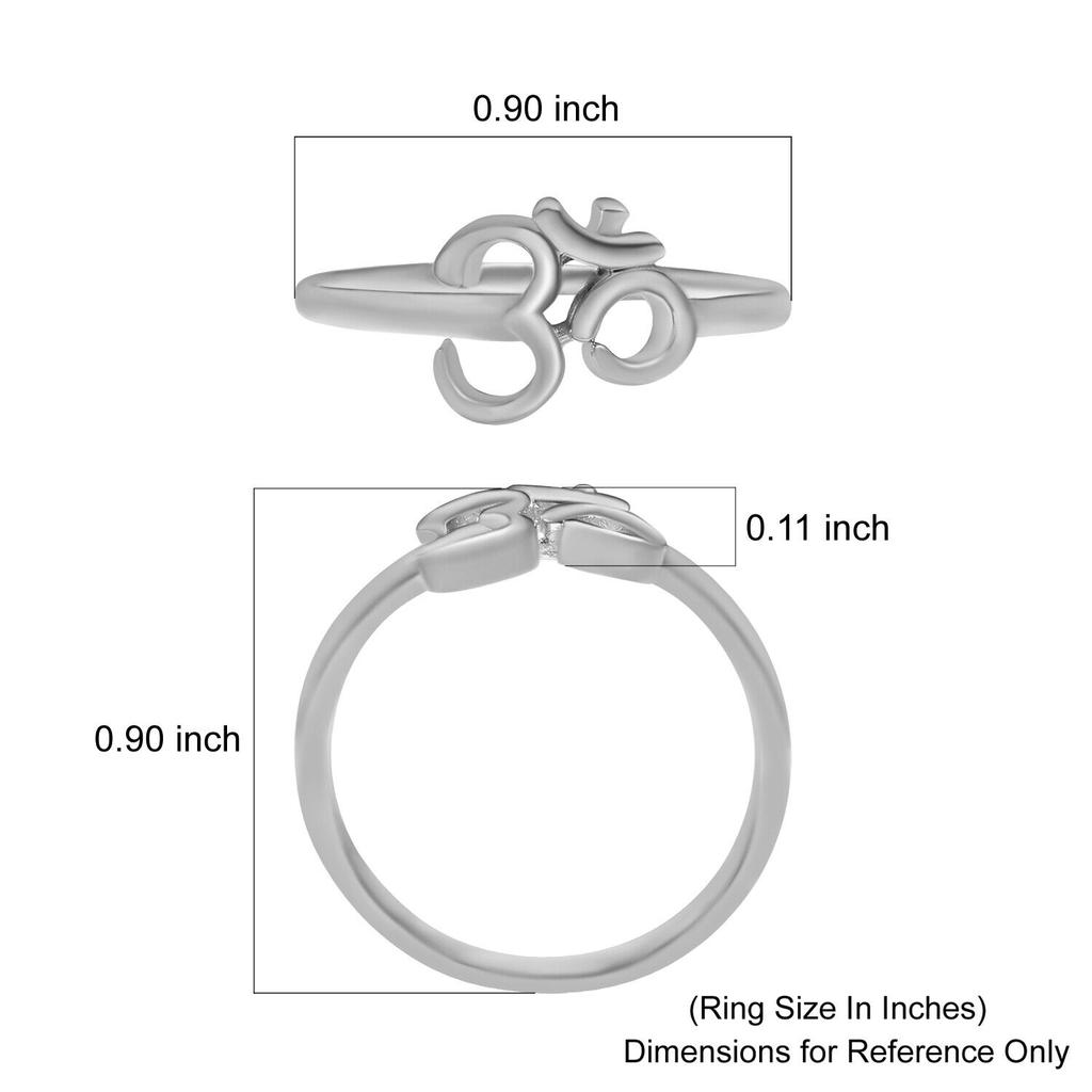 Anello Vintage in Argento Massiccio 925 Sterling con Simbolo Om Tono Argento Regalo per San Valentino