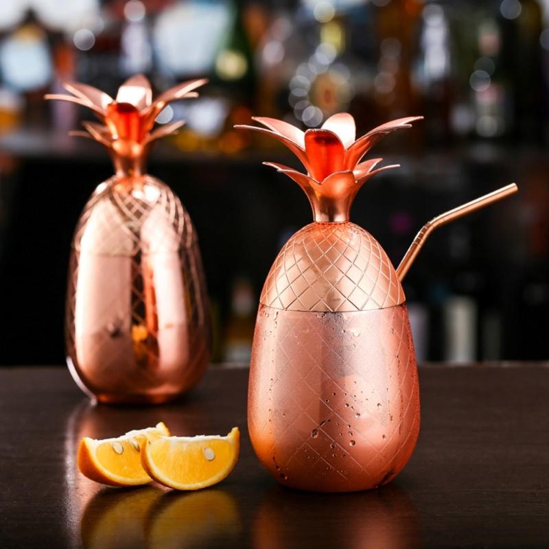 Ananasový tvar koktejlové sklenice Koktejlové sklo Materiál nerezová ocel Barové doplňky Pítka Sklenice na víno pro bar