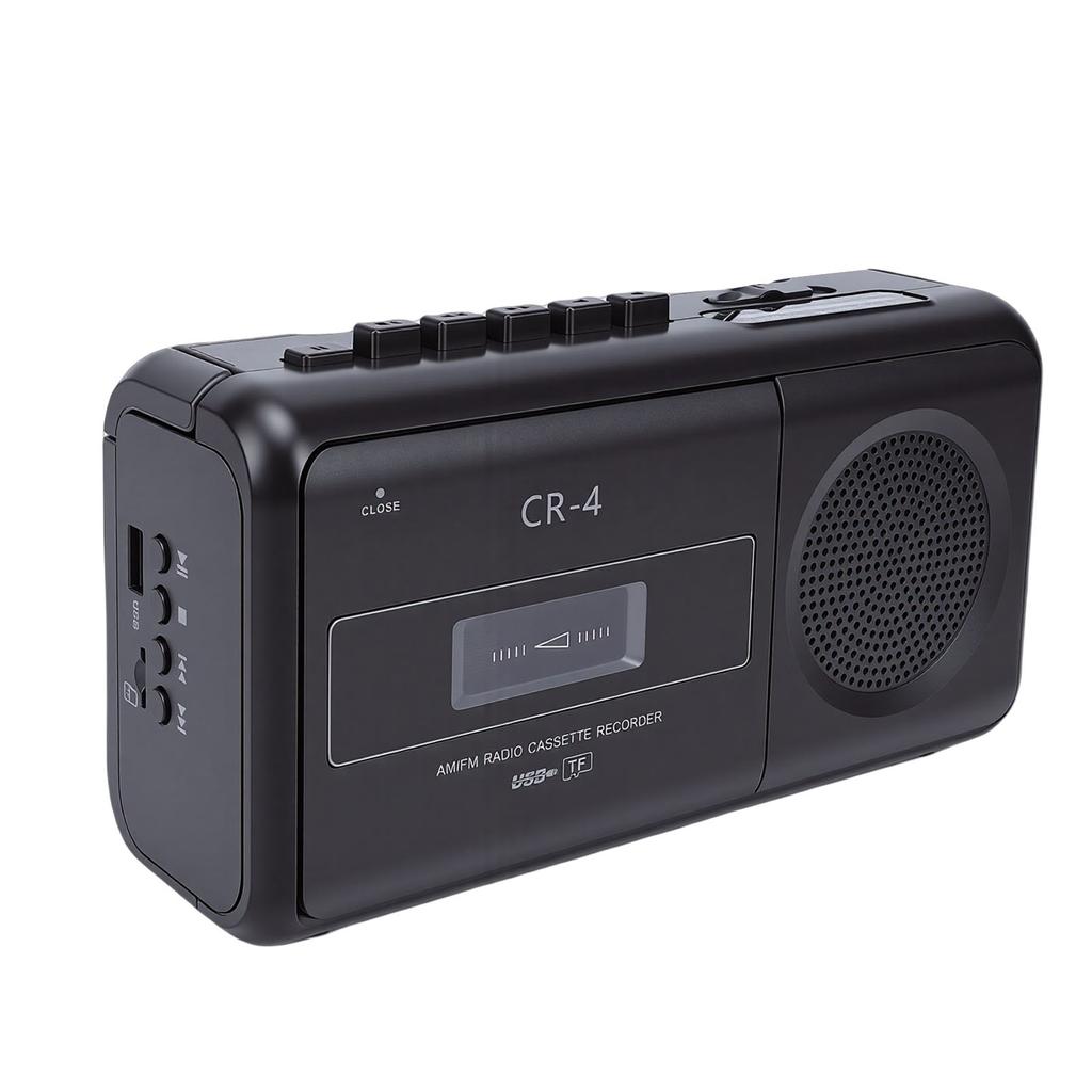 Portable Cassette Tape Recorder Player AM FM Radio Stereo Built in Mic USB Interface 3.5MM Headphone Jack Battery AC