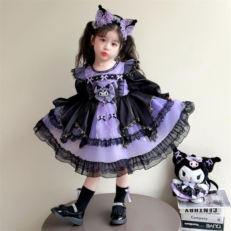 Kuromi Princess Dress for Girls - Autumn 2025 Lolita Birthday & Evening Performance Skirt