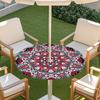 Outdoor Round Table Cover With Geometric Waterproof Elastic Hem Patio Garden Deck