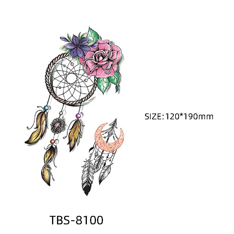 Waterproof Semi-Permanent Black & White Totem Flower Tattoo Stickers