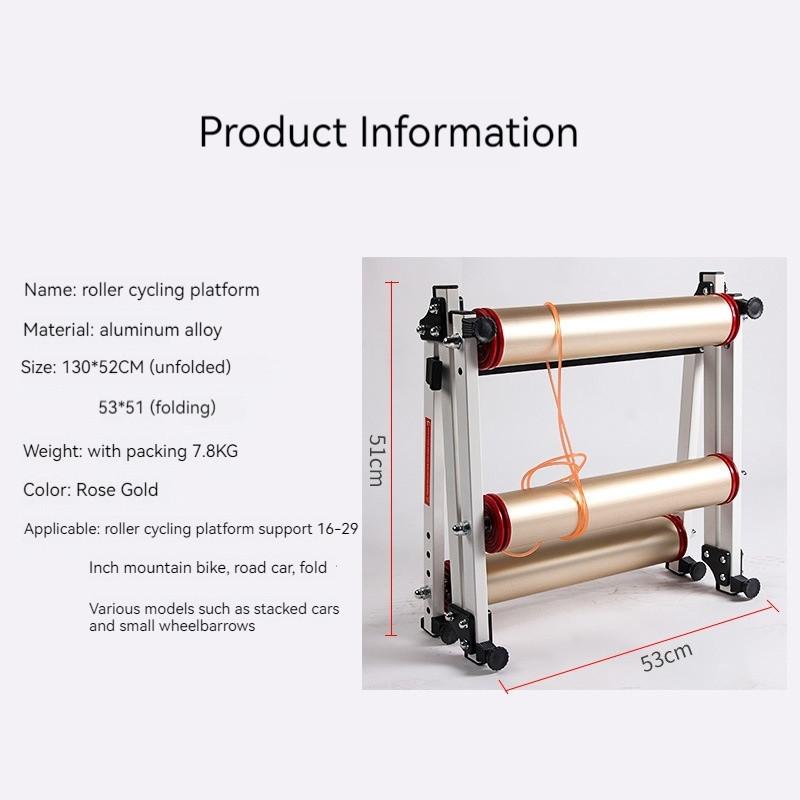 Foldable Bike Roller Trainer Adjustable Bicycle Roller Exercise Stand Indoor Fitness Bike Riding Platform