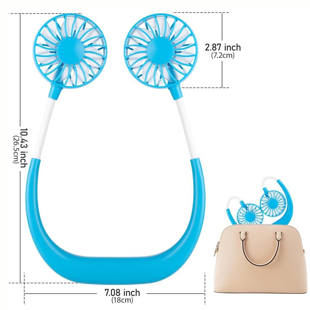 2026 New Arrivals Wearable Neck Fan New Design Rechargeable Neck Fan Usb Portable Cooling Neck Fan