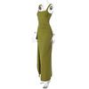 2025 Summer Fashion: European/American INS Style Women's Sexy Backless High Slit Evening Dress